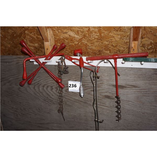 Wheel Wrenches, Brace and Drill bits