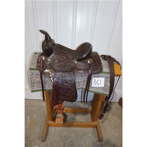 NEW Saddle - Western Rawhide 13in. With breast collar & Blanket