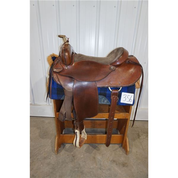 Saddle - Custom made 17in Cutter made by Tallhorse Saddlery in Edmonton