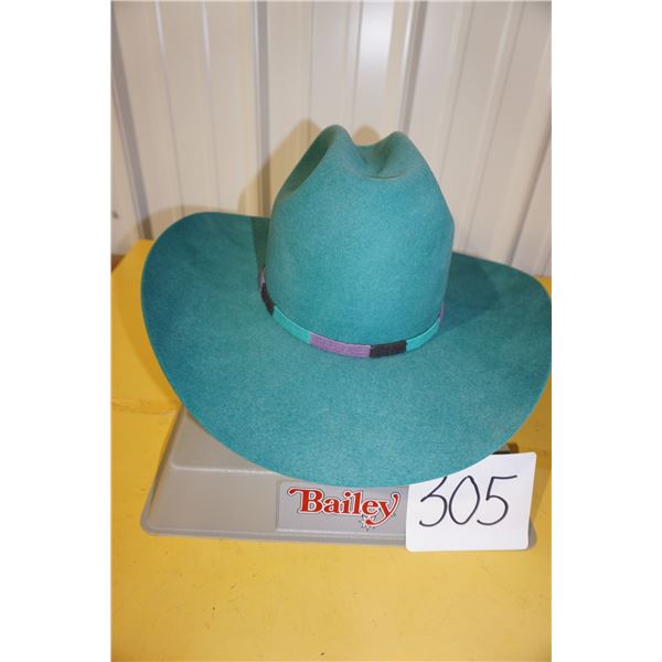 NEW Bailey Double X Western  Hat - Size 6 5/8in. Teal.