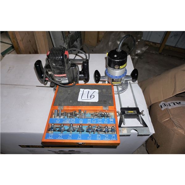 1 Stanley Router & Carbide bits and 1 Craftsman Router & Carbide bits