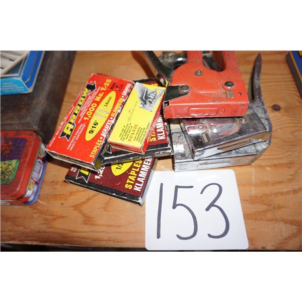 3 Staplers with staples