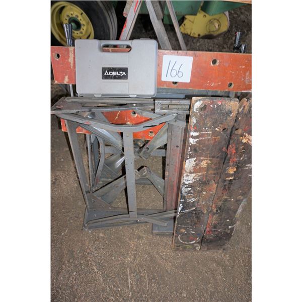 Workmate bench’s with a case of sanding disc’s