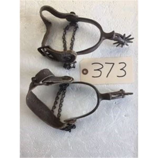 Vintage Spurs with Heel Chains and Straps
