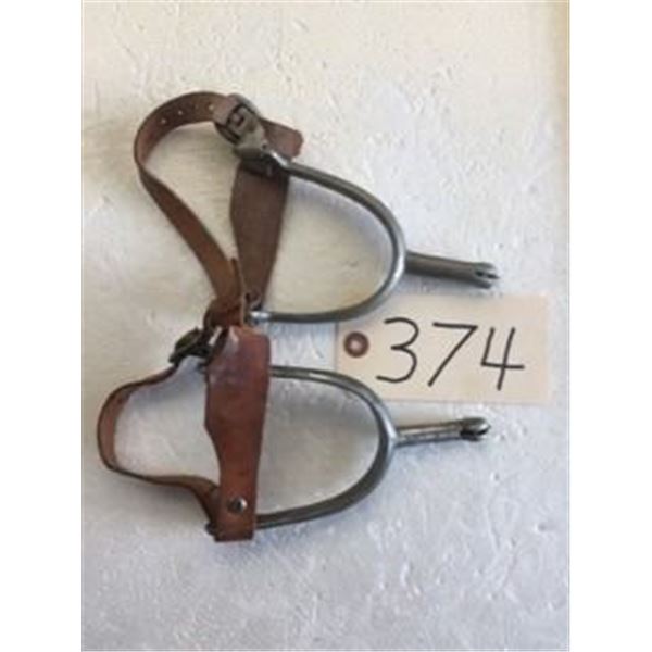 Vintage Spurs English with Heel Straps marked M.MFG.Co (1915)