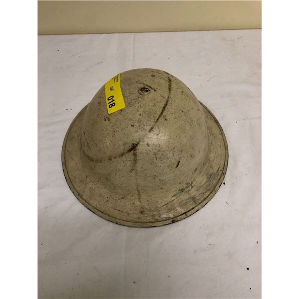 White Camouflaged Combat Helmet -  Original Paint, Liner & Chinstrap