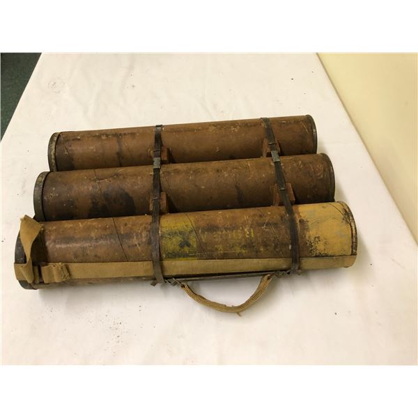 Original WWII 3 inch mortar bomb carriers - cardboard - rare survivor from WWII - Extremely Rare