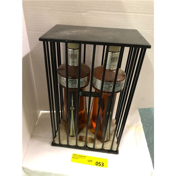 CN Tower Specialty Twin Bottles of Canadian Whiskey