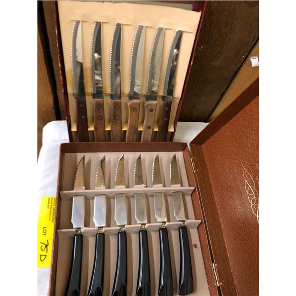 Boxed Set of Pierre Alain Steak Knives and Boxed set of misc. steak knives