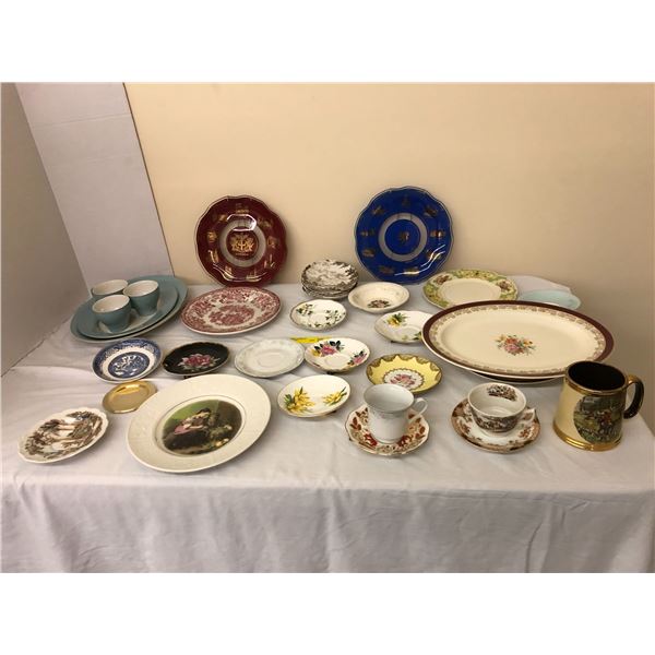 Group Lot of Misc. Plates, Serving Dishes and Cups - Brands include Ridgeway & Ducal