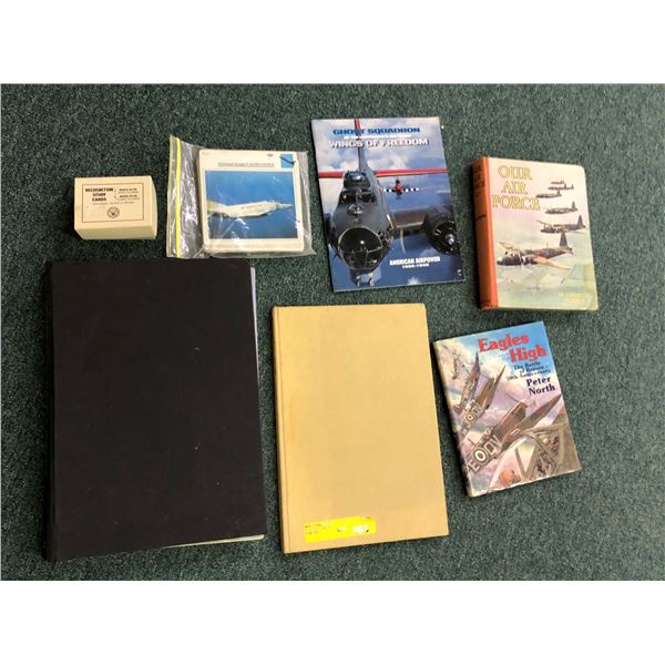 War Planes - Books - mostly British and a set of unused American Recognition Cards