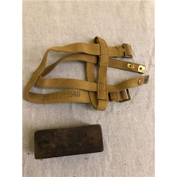 WWII lot with canteen carrier and undated boot brush