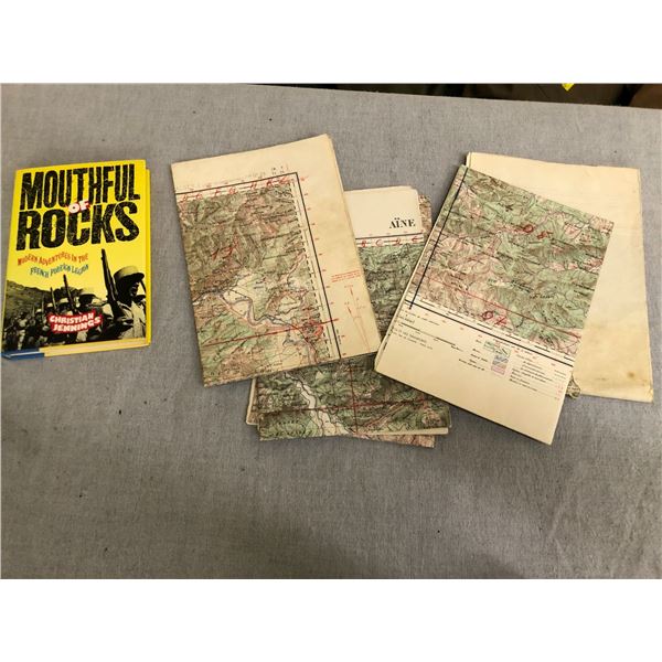 Book on the French Foreign Legion and three French Foreign Legion marked operational maps