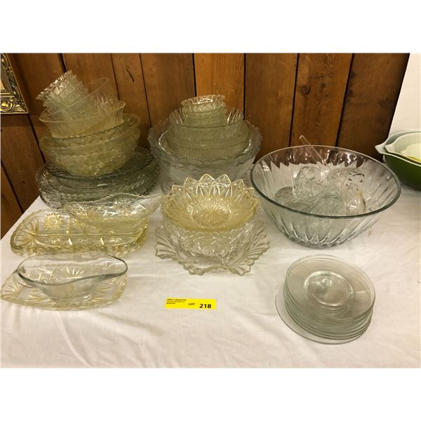 Large Lot of Crystal & Glass Services Dishes - Gravy Boats, Punch Bowls and more