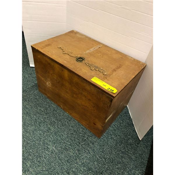 Antique Wood Chest - approx. 17in x 11in x 11in