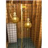 Image 1 : Brass Light Fixture with Hanging Vintage Globes