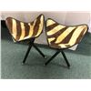 Image 1 : Pair of Zebra Hide Camp Stools