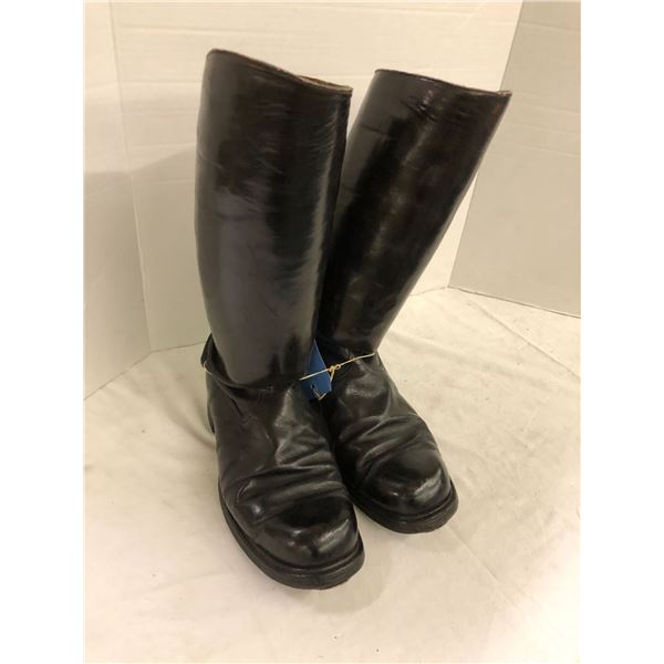 German WWII Boots - Size 8 1/2 - All Leather-  Officer's Boots