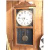 Image 1 : Antique Clock - works with wind up key - approx. 15in x 5in x 32in