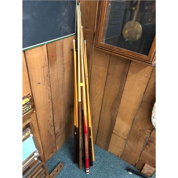 Group of Pool Cues - approx. 10