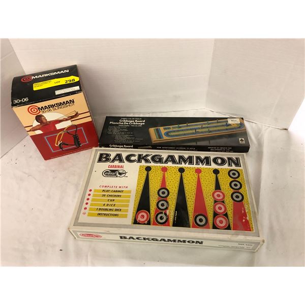 Collection of Vintage Games - Incl Backgammon & Cribbage and recent Slingshot