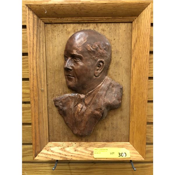 Framed Bust of Man - approx. 12 1/2in x 17in