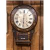 Image 2 : Vintage Clock with elaborate woodwork - approx. 17in x 4in x 27in - wood has some cracking from age