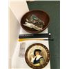 Image 5 : Group of Silverware, Collectible Plate, CP Air Cutlery, and Wood Bowl/Plate