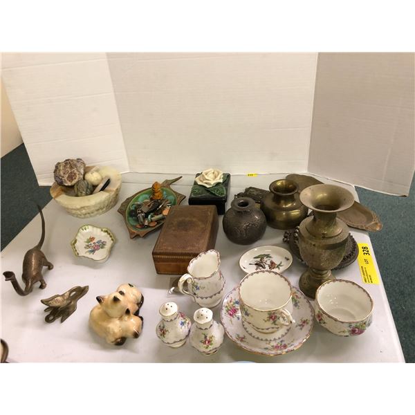Collection of Small Items including  Royal Albert China Pieces including Cream and Sugar Set, Salt &