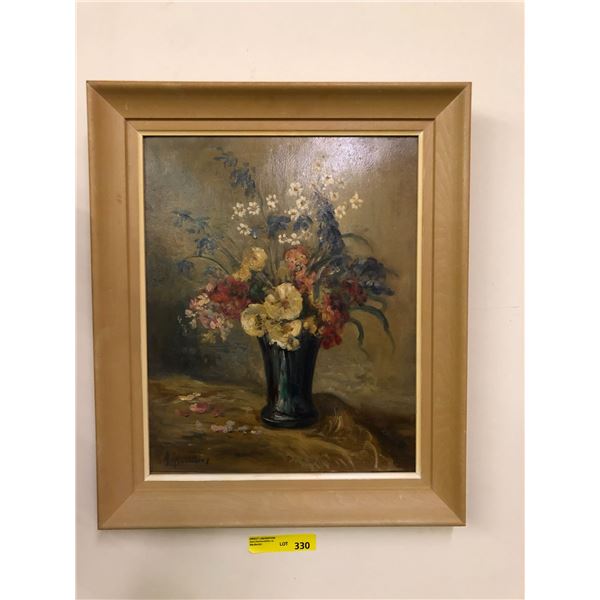 Flowers Painting with fallen pedals by XXXXXXX - approx. 21in x 24 1/2in