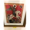 Image 2 : Mythical Horse and Rider Print - approx. 25 1/2in x 30in