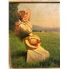 Image 2 : Lady in the Countryside Painting - approx. 15 1/2in x 18 3/4in