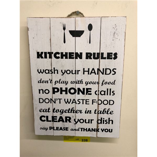 Kitchen Rules - reproduction signs - approx. 12in x 16in