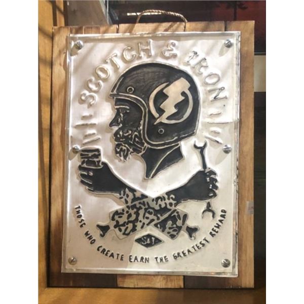 SCOTCH & IRON - Those Who Create Earn The Greatest Rewards - Wood Reproduction Sign