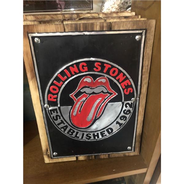 ROLLING STONES - ESTABLISHED 1962 - Wood Reproduction Signs