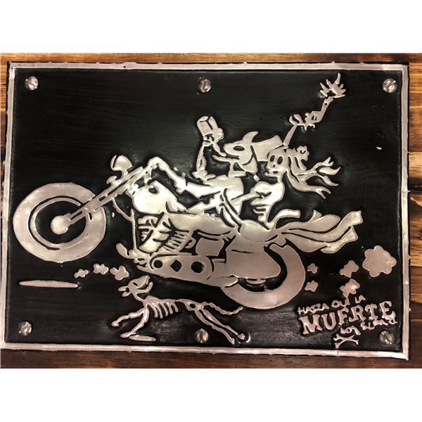 MUERTE MOTORCYCLE - Wood Reproduction Sign