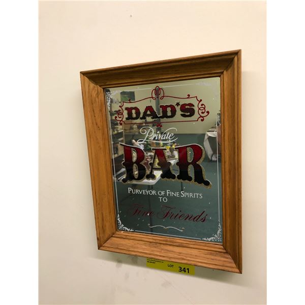 Dad's Private Bar - Framed Mirror - Approx. 11in x 14in