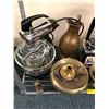 Image 2 : Shelf Lot of Vintage Appliances, Brass and copper pieces