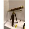 Image 1 : Antique Wood & Brass Telescope on Tripod