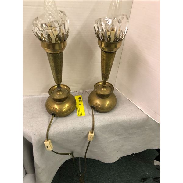 Group of Two Brass Lamps