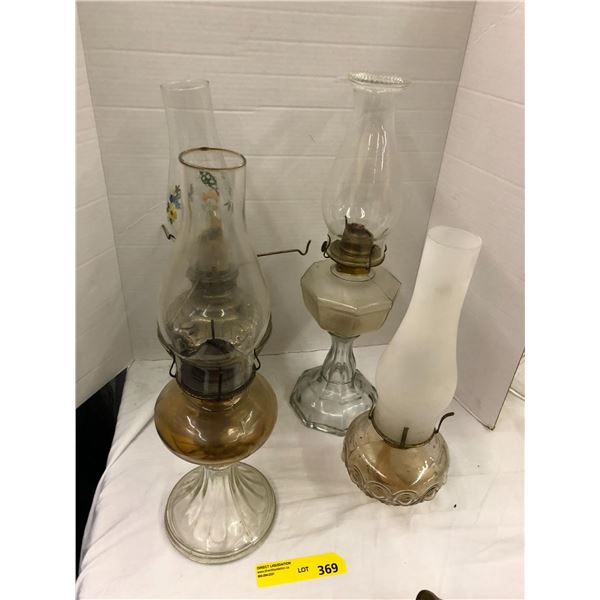 Lot of 4 Glass Vintage Lanterns