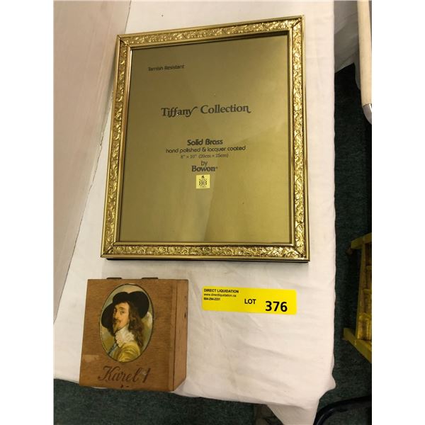 Tiffany Solid Brass Picture Frame and Kurel ! Cigar Box with markings