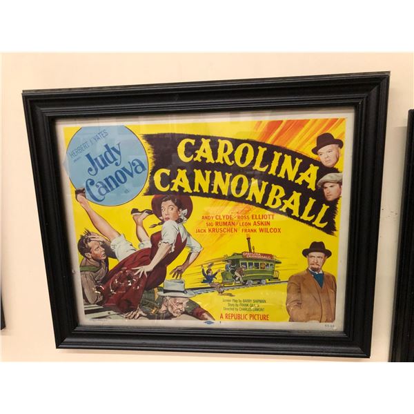 Framed Copyright Advertisement of "CAROLINA CANNONBALL" Edition 55/68 - approx. 16in x 13 1/2in