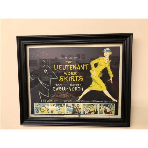 Framed Copyright Advertisement " The Lieutenant Wore Skirts" - Edition 56-15 - approx. 16in x 13 1/2