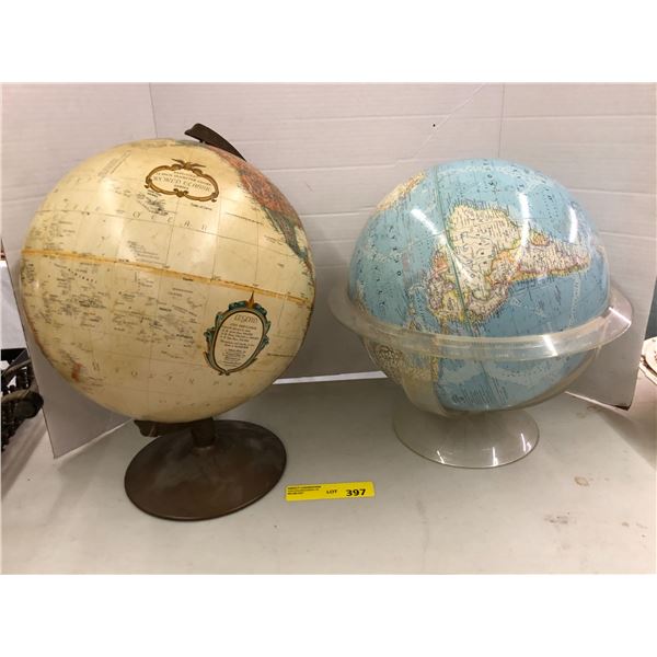 Two Globes - one Vintage by World Classic Series Globe & National Geographic Globe