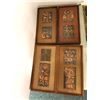 Image 1 : Group of 4 mystical stamped copper bricks - frames