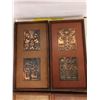 Image 3 : Group of 4 mystical stamped copper bricks - frames