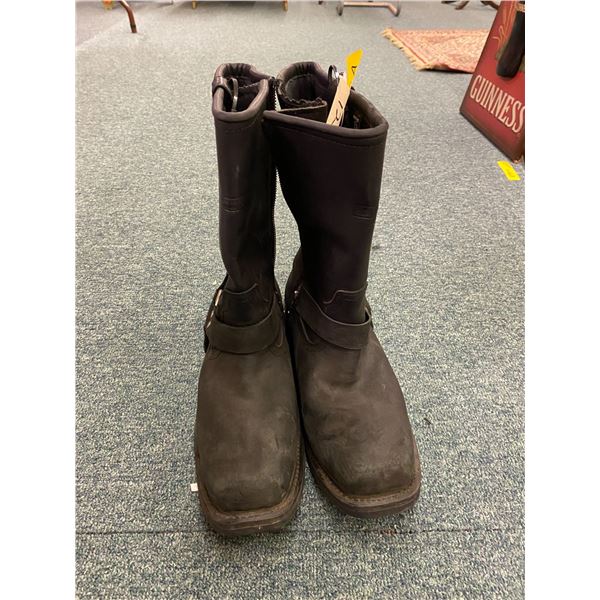 Men's Black Leather Boots - US Size 12M