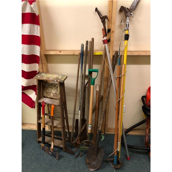 Group of Estate Garden Tools - including Axes, Hoes and Shovels