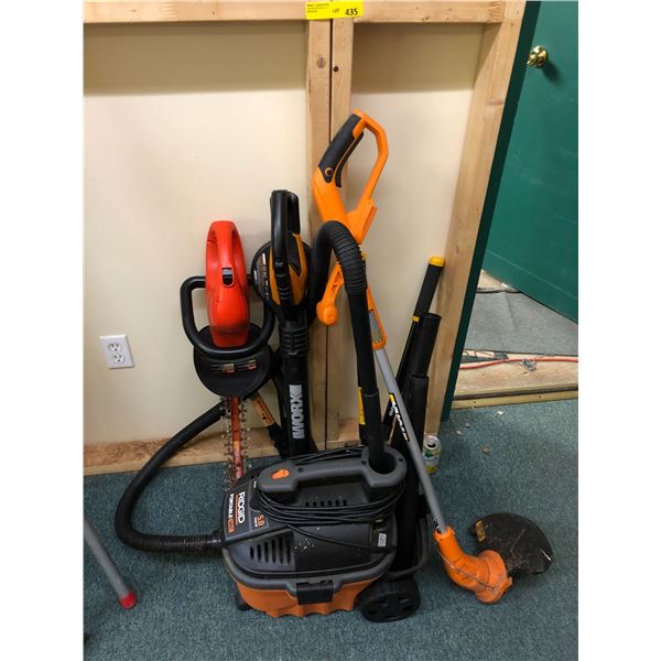 Group of Estate Tools - Including Shop Vac, Weed Eater, Blower, Hedge Trimmer, and Pruners